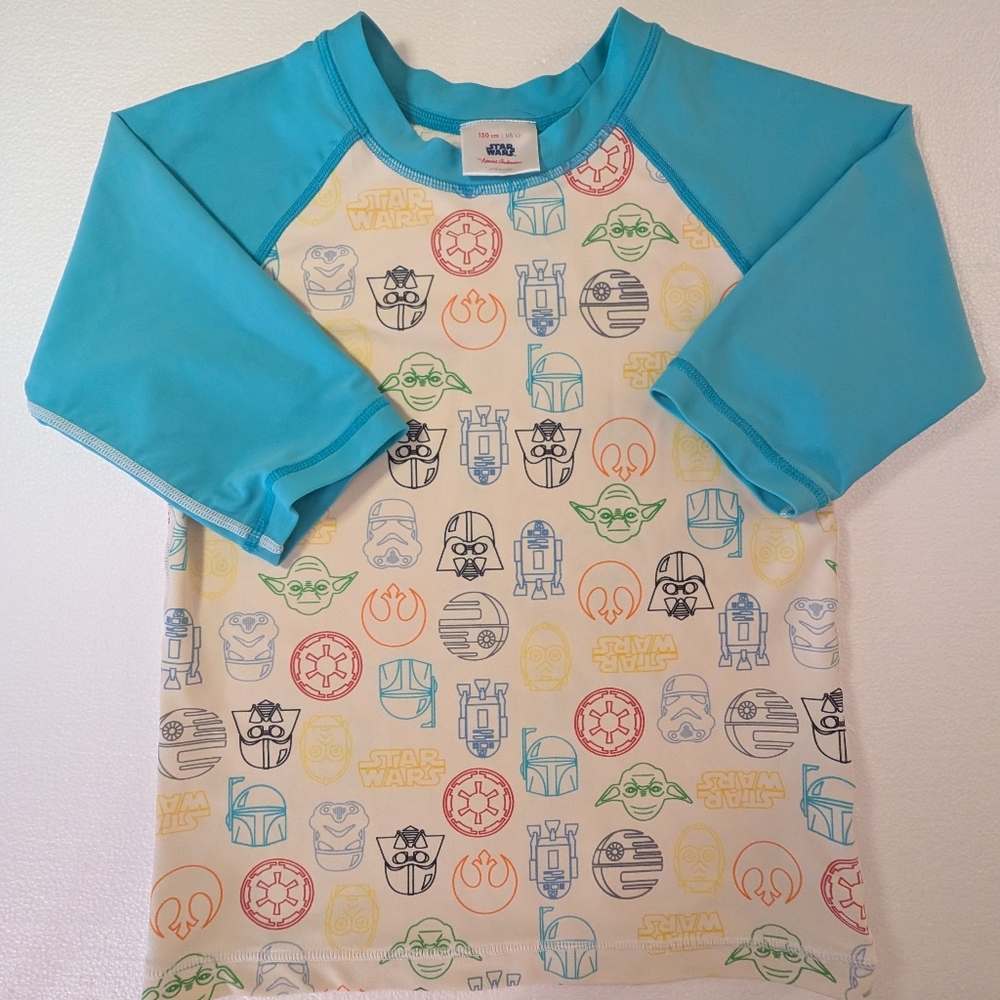 Star Wars x Hanna Andersson Kids Rash Guard Swim Shirt Size 12